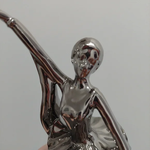Elegant Silver Ballerina Sculpture - Picture 11 of 12